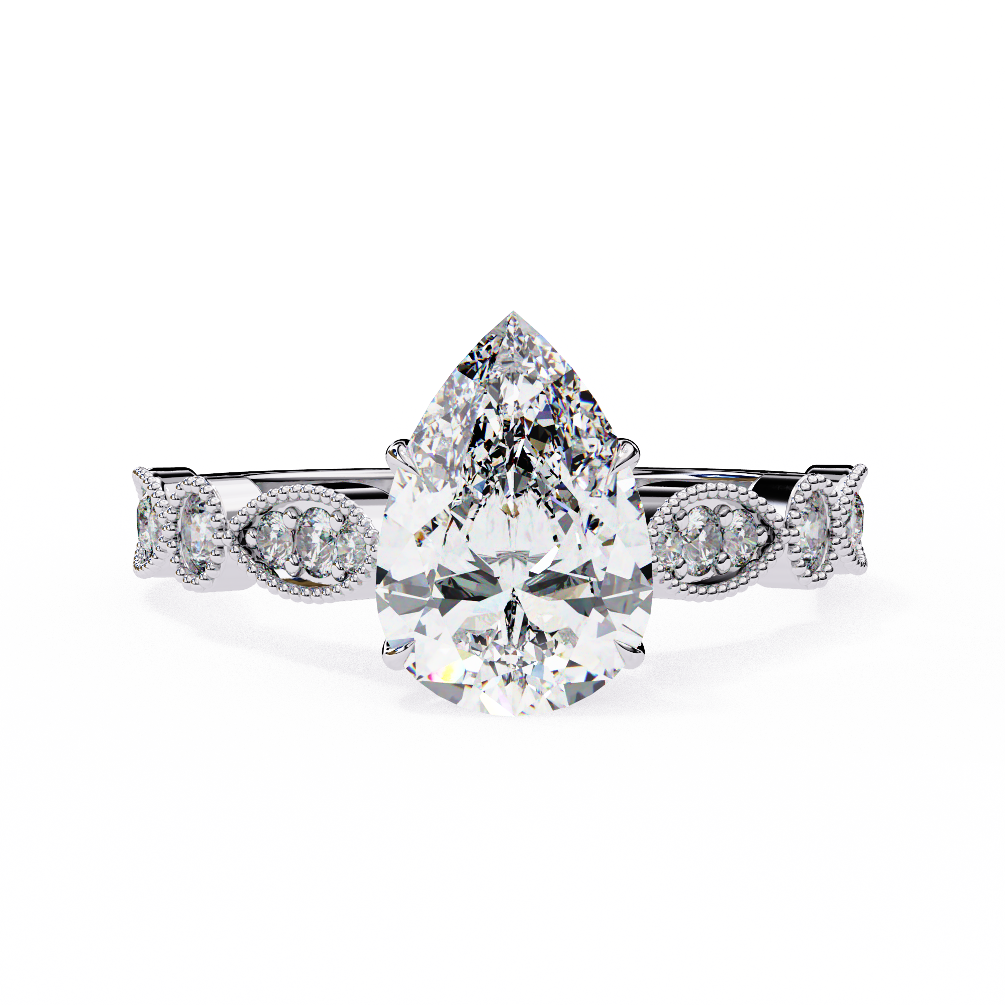 Luxury Round Cut Diamond Ring with Vintage-Inspired