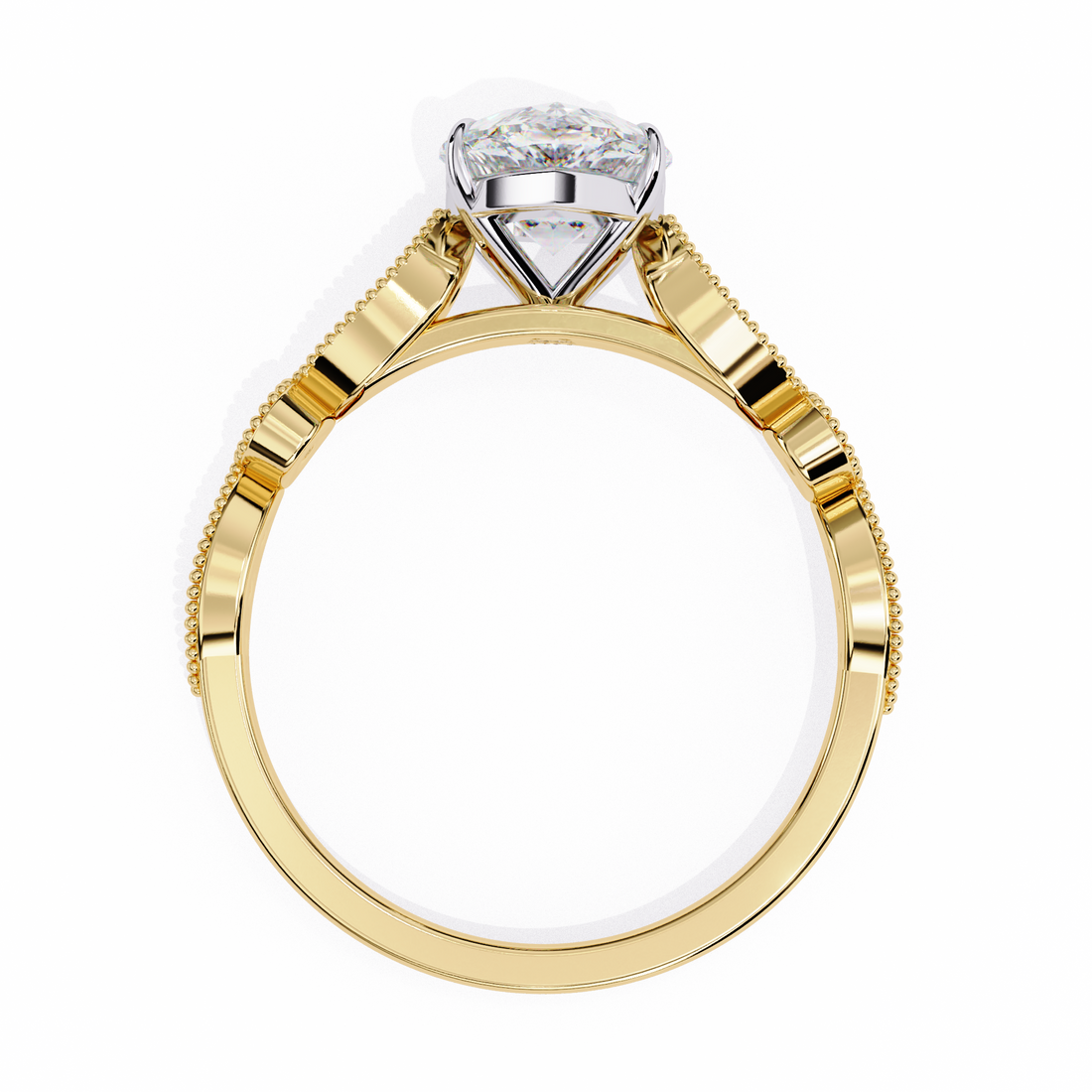 Luxury Round Cut Diamond Ring with Vintage-Inspired