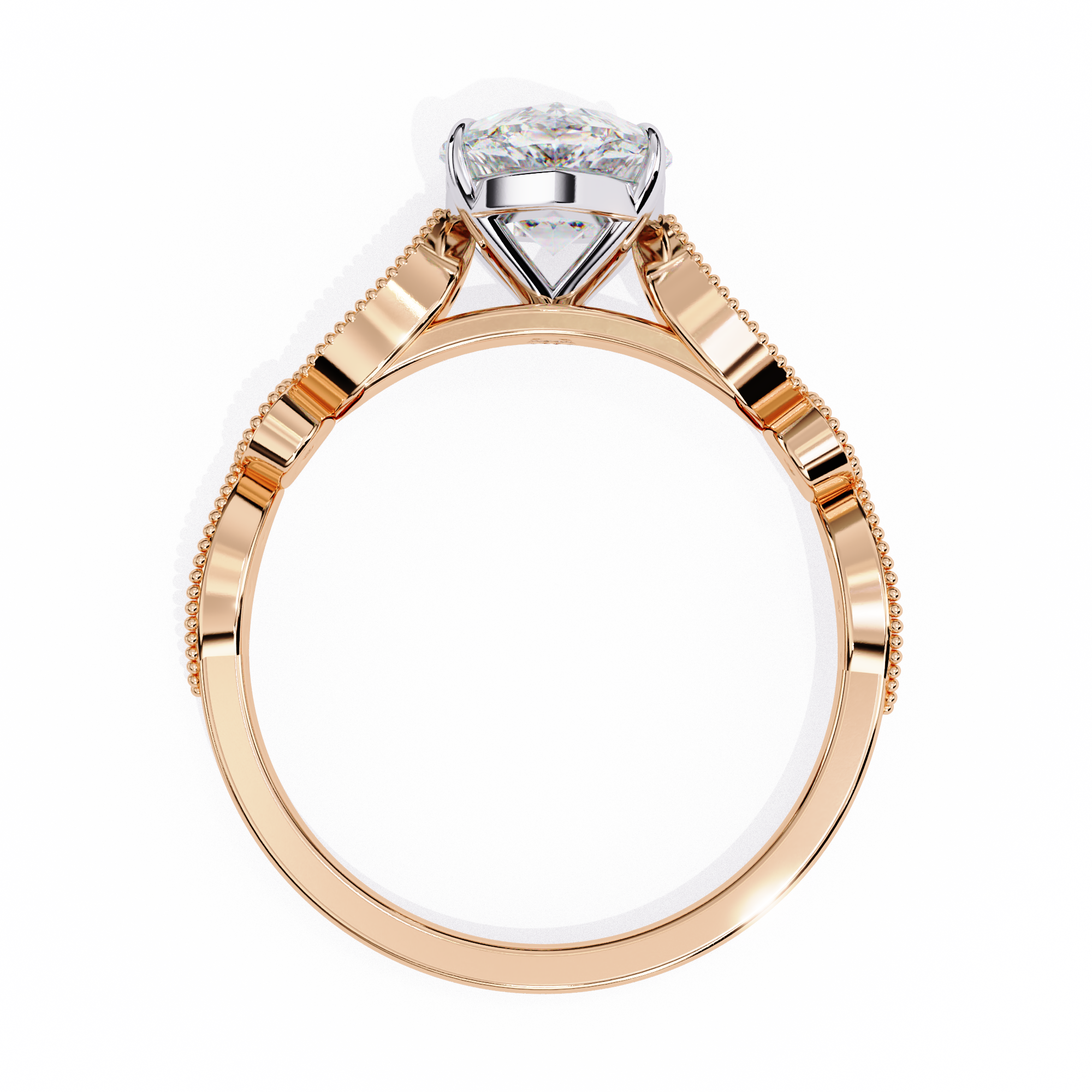 Luxury Round Cut Diamond Ring with Vintage-Inspired