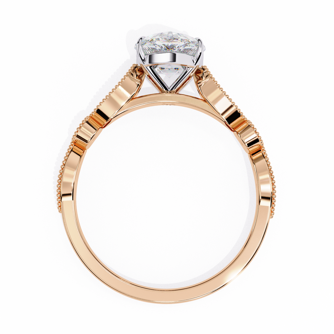 Luxury Round Cut Diamond Ring with Vintage-Inspired