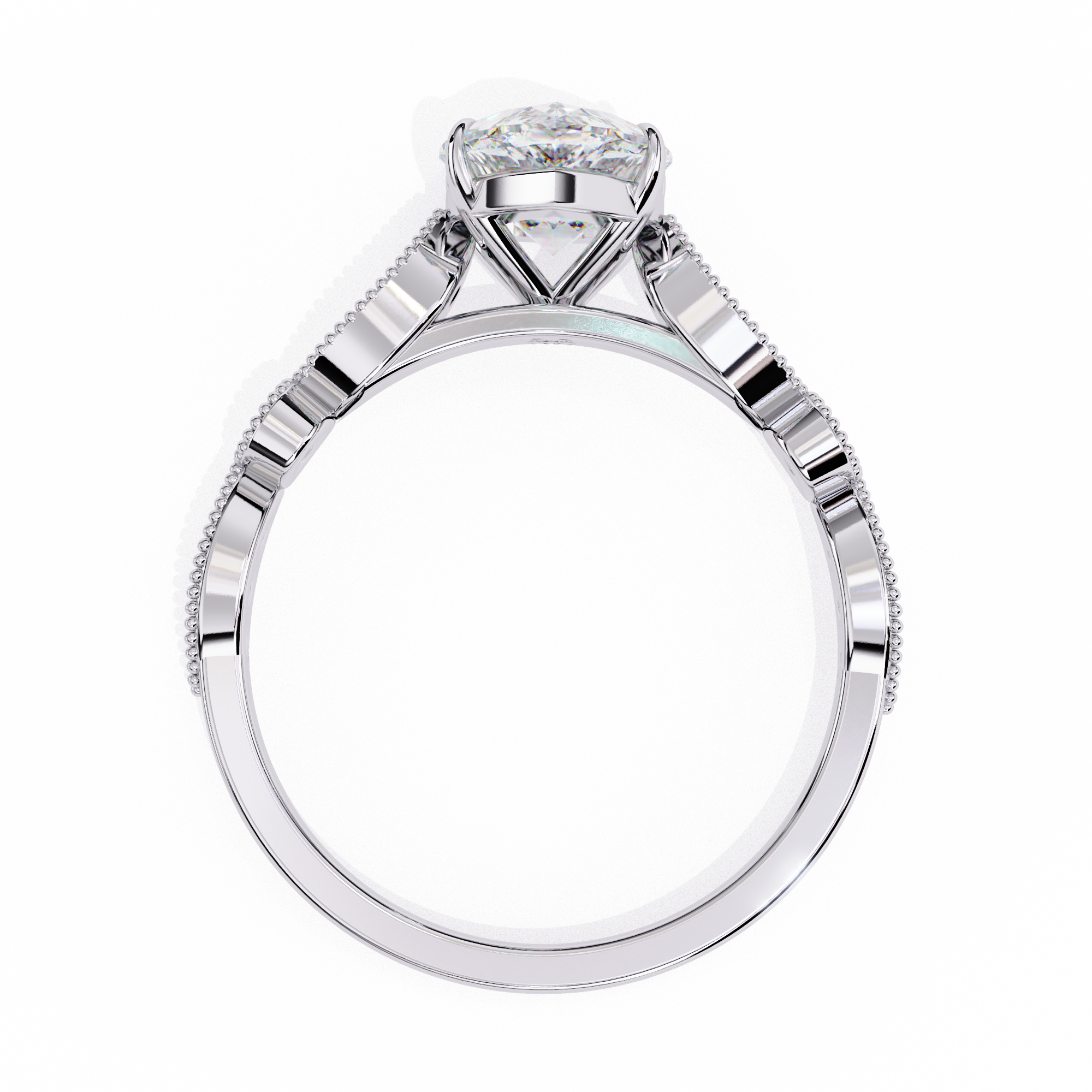 Luxury Round Cut Diamond Ring with Vintage-Inspired