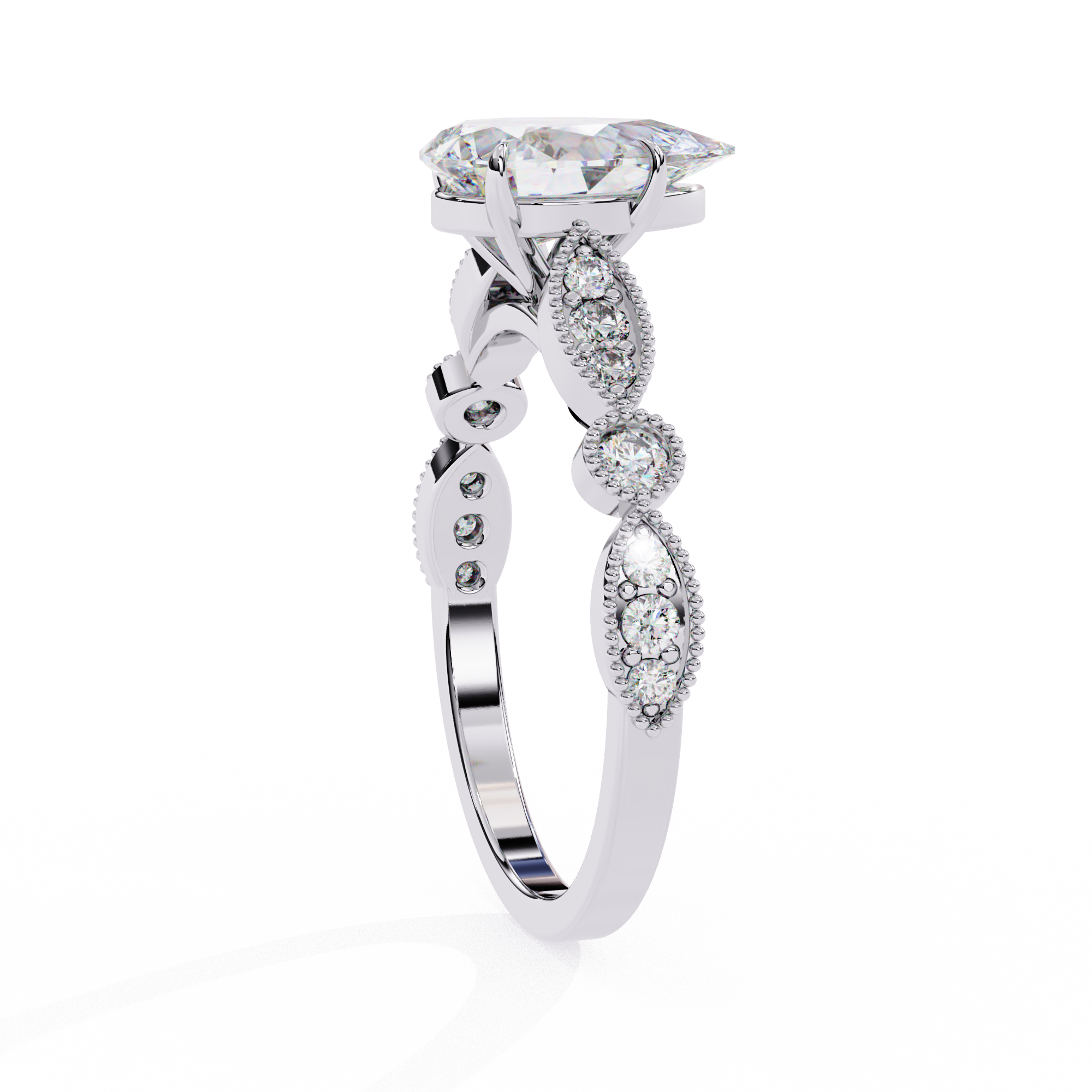 Luxury Round Cut Diamond Ring with Vintage-Inspired