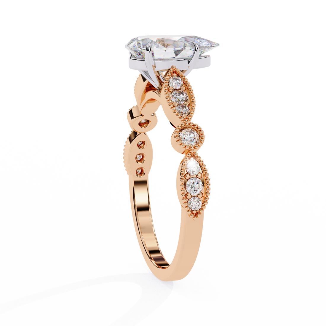 Luxury Round Cut Diamond Ring with Vintage-Inspired