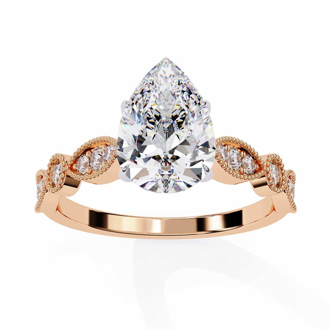 Luxury Round Cut Diamond Ring with Vintage-Inspired