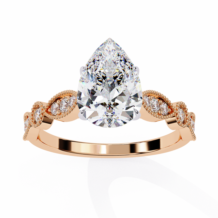 Luxury Round Cut Diamond Ring with Vintage-Inspired