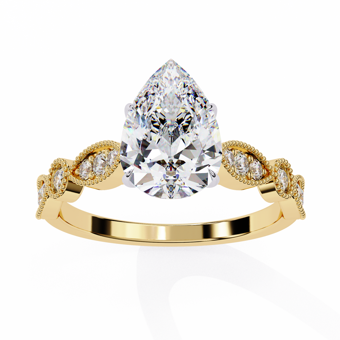 Luxury Round Cut Diamond Ring with Vintage-Inspired