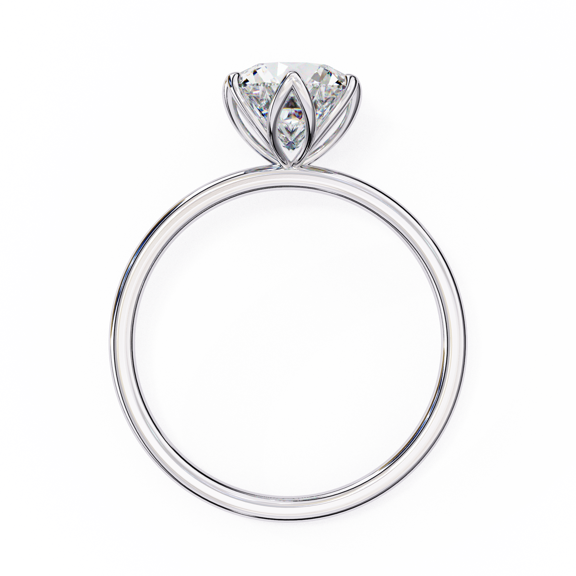 Lily Embrace Round Diamond Ring