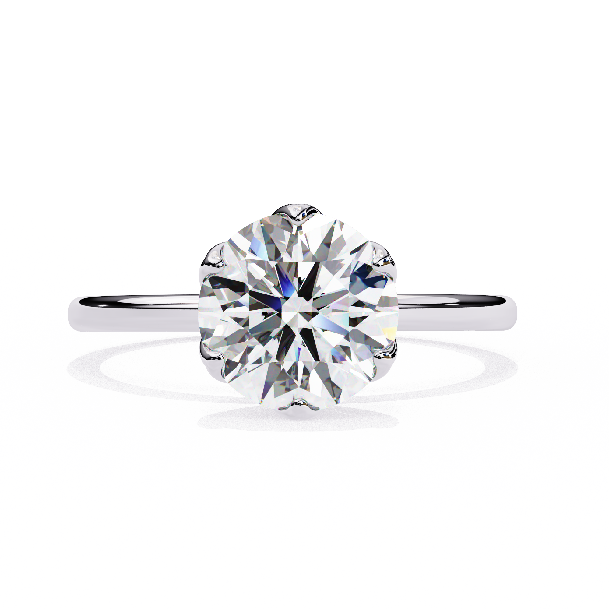 Lily Embrace Round Diamond Ring