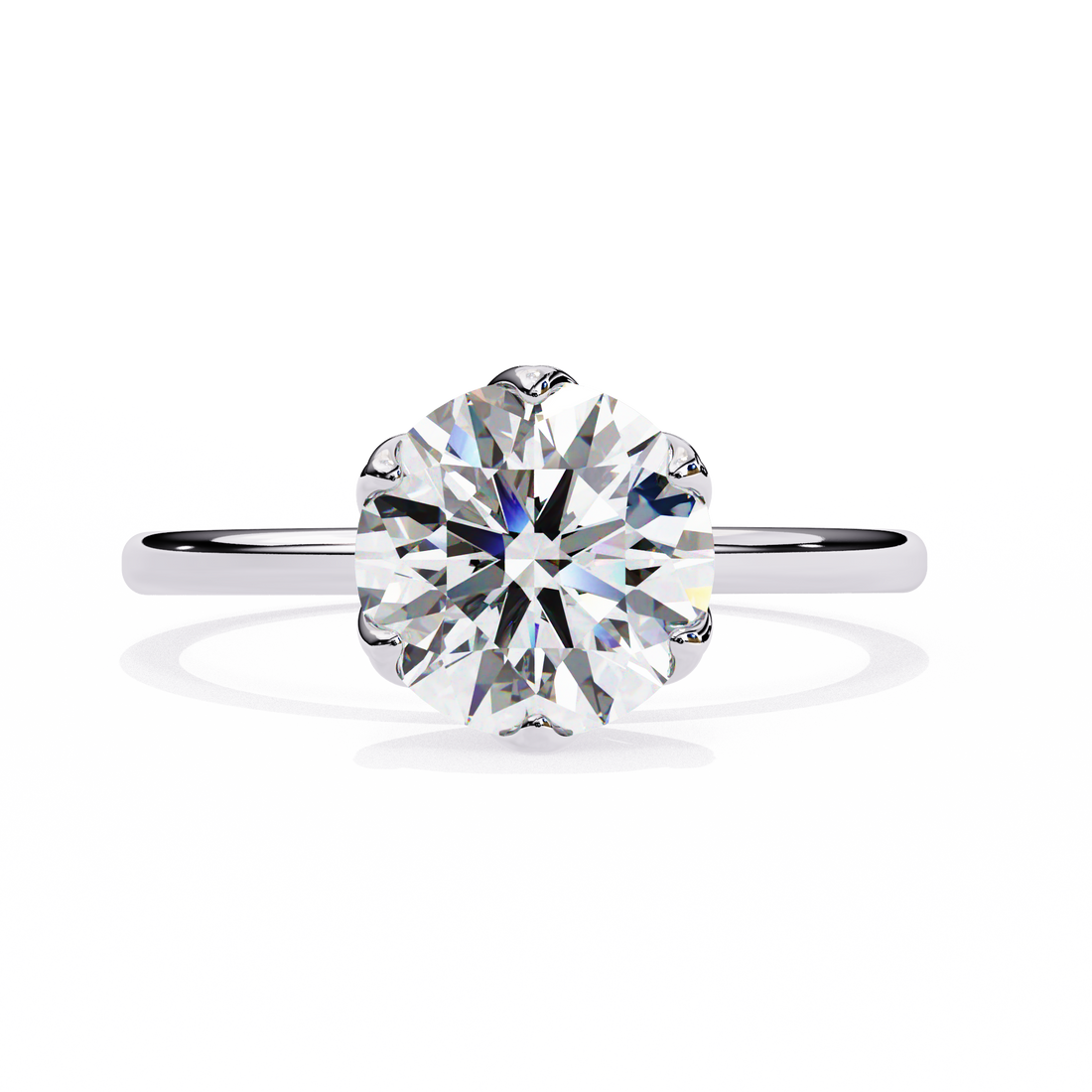 Lily Embrace Round Diamond Ring