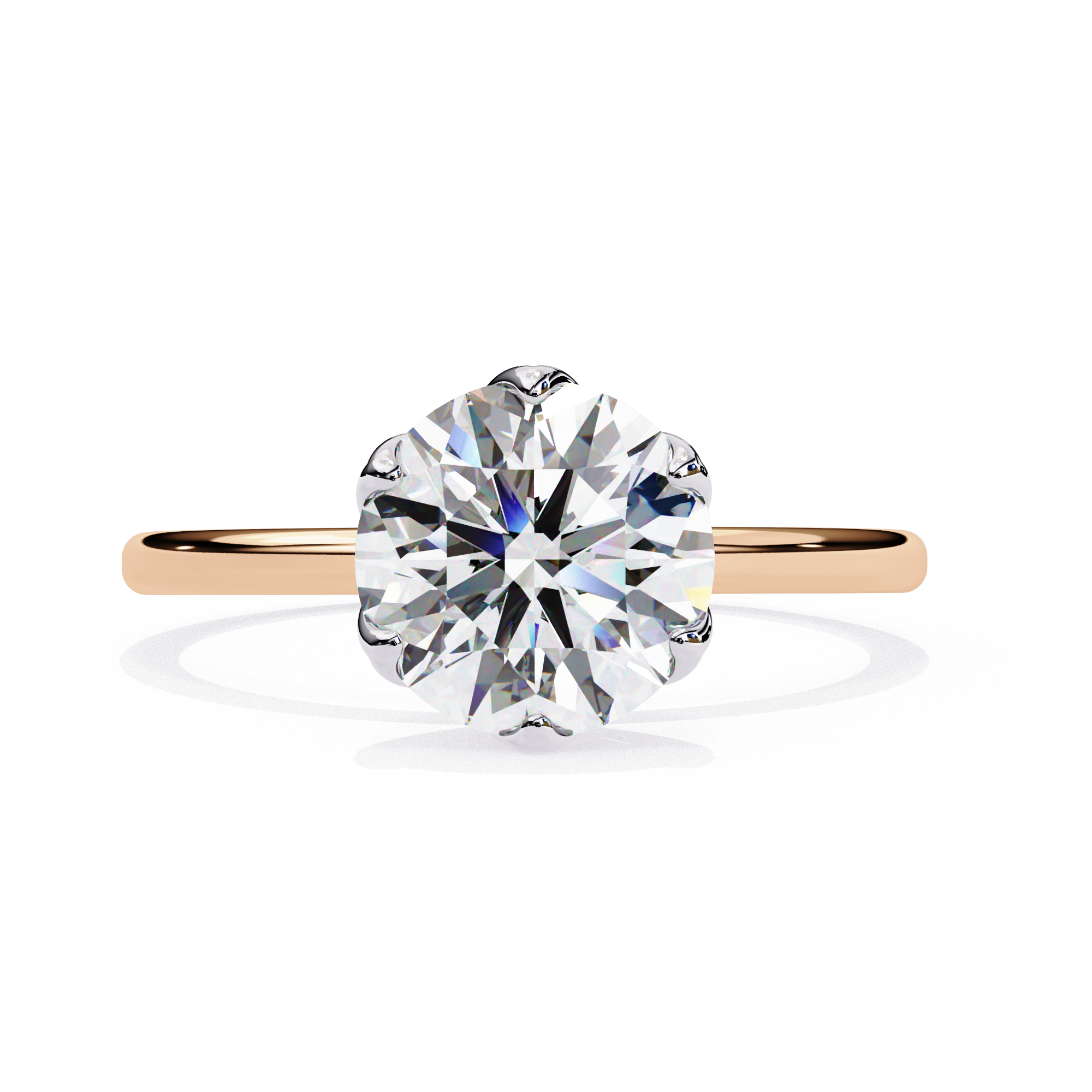 Lily Embrace Round Diamond Ring