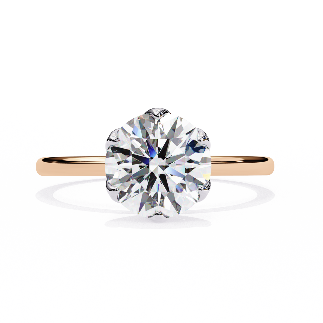 Lily Embrace Round Diamond Ring
