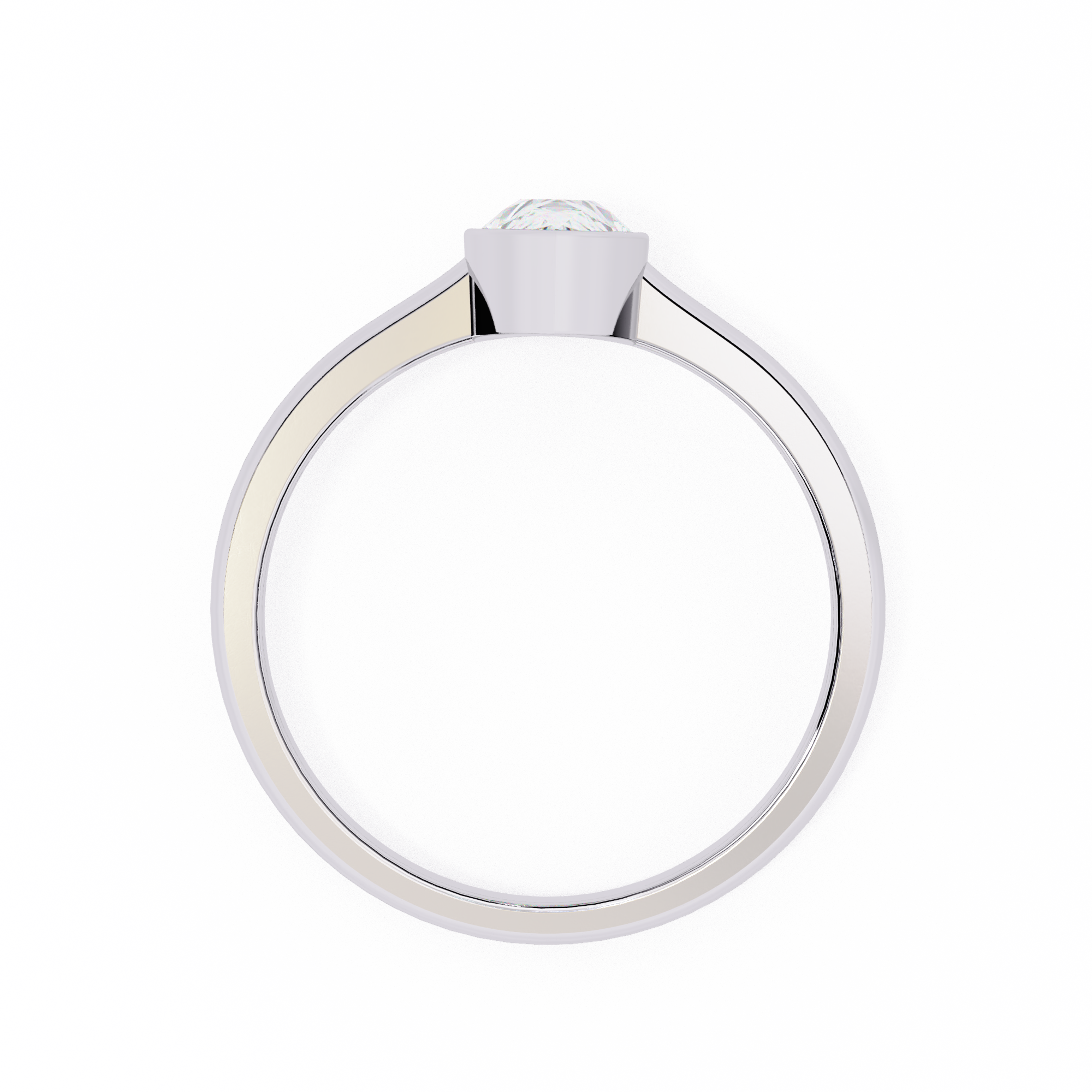 Bezel setting Pear Cut Lab Grown Diamond Ring