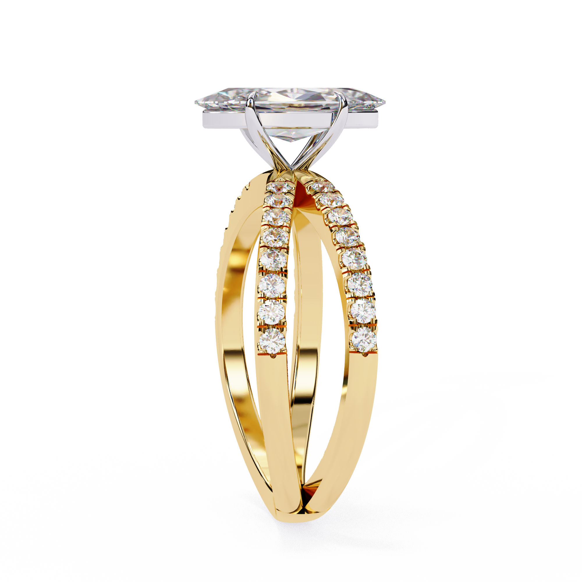 Golden Petal Diamond Ring