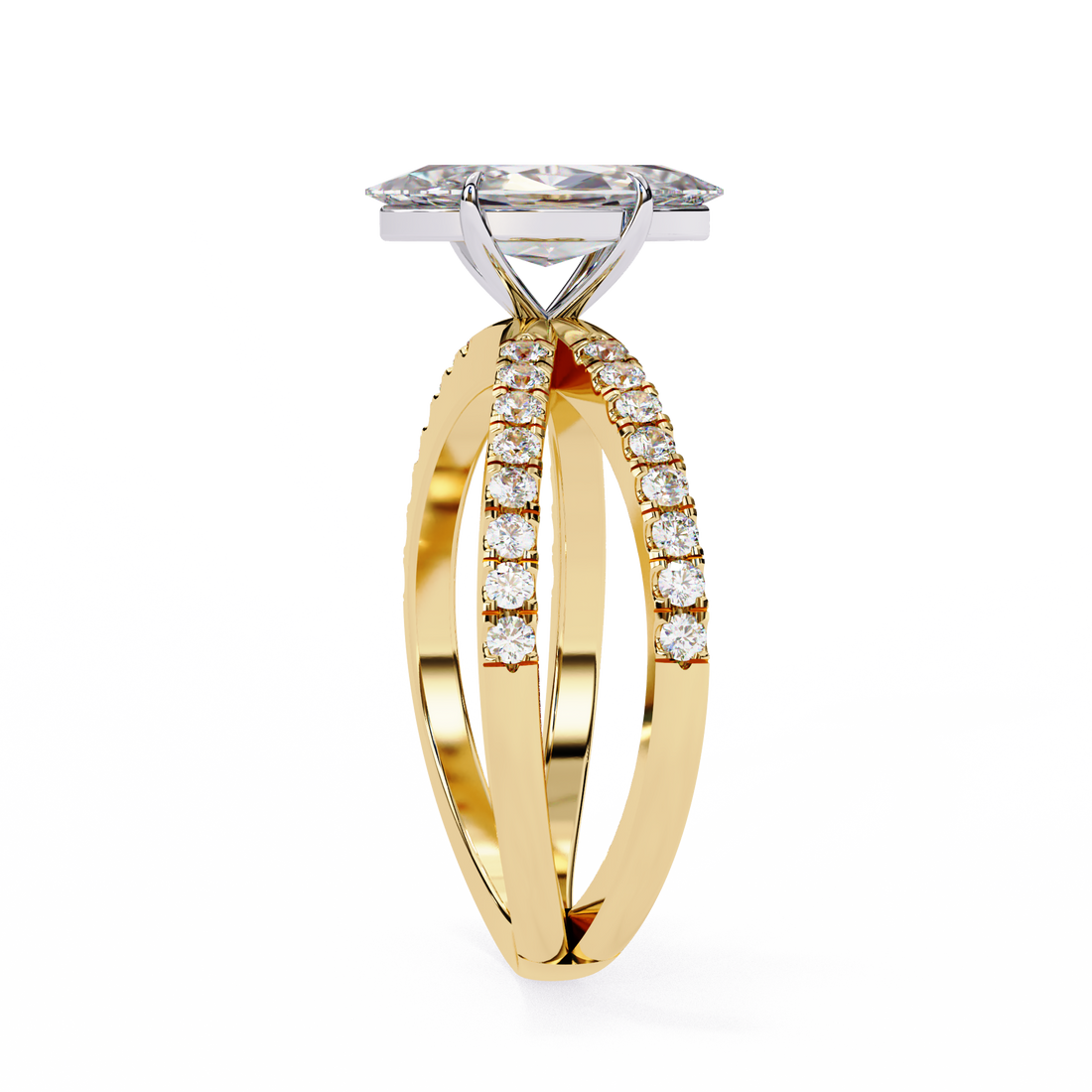 Golden Petal Diamond Ring