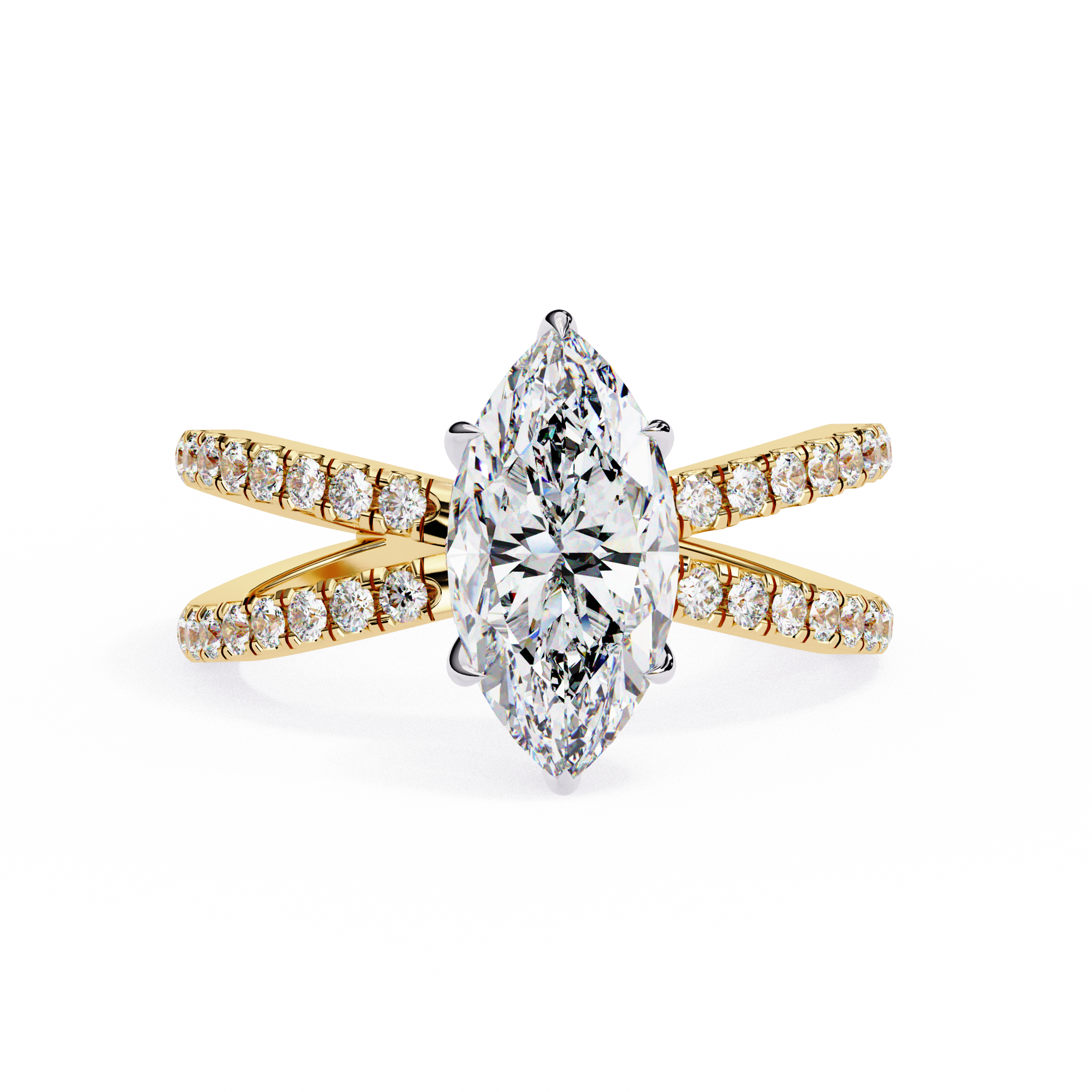 Golden Petal Diamond Ring