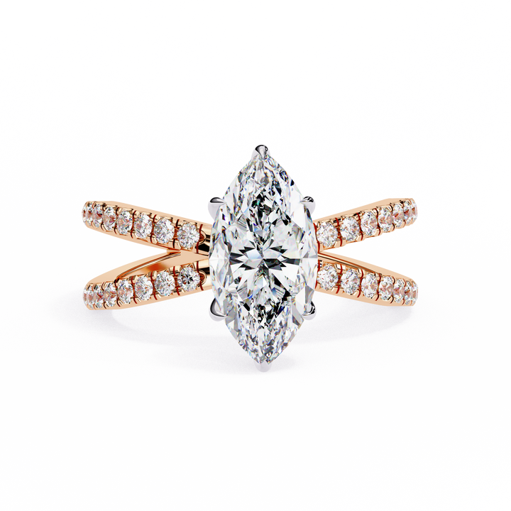 Golden Petal Diamond Ring