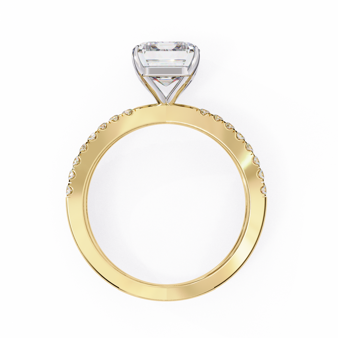 Split Band Radiant Solitaire Diamond Ring