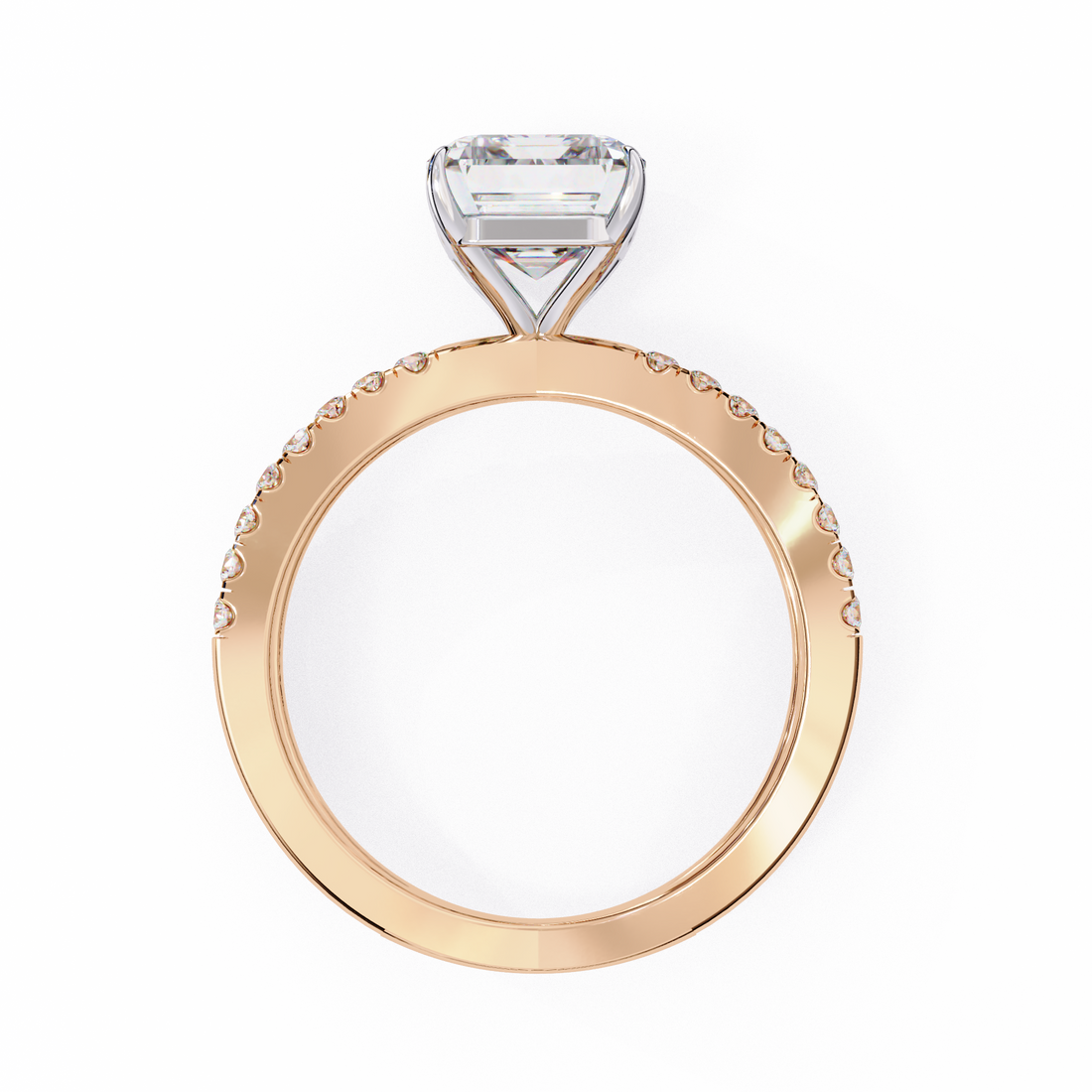 Split Band Radiant Solitaire Diamond Ring