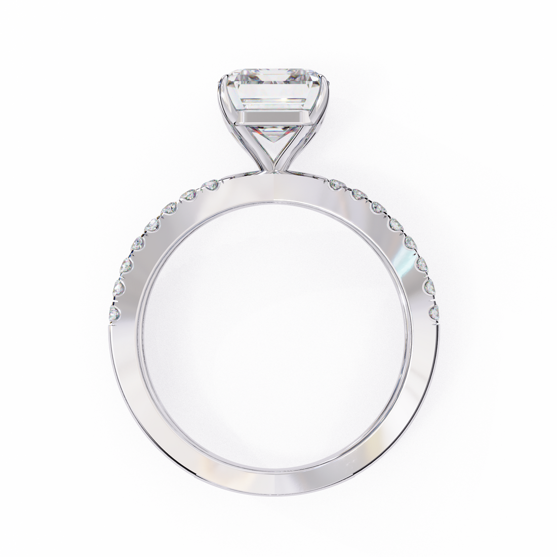 Split Band Radiant Solitaire Diamond Ring