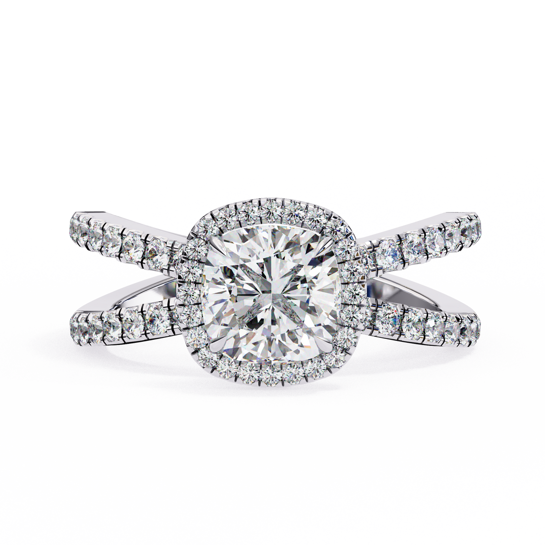 Lily Embrace Cushion Diamond Ring