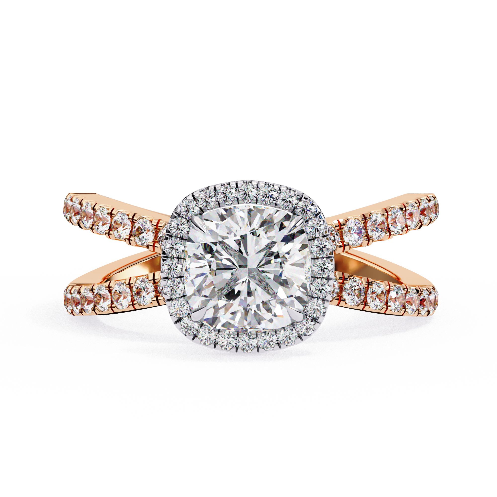 Lily Embrace Cushion Diamond Ring