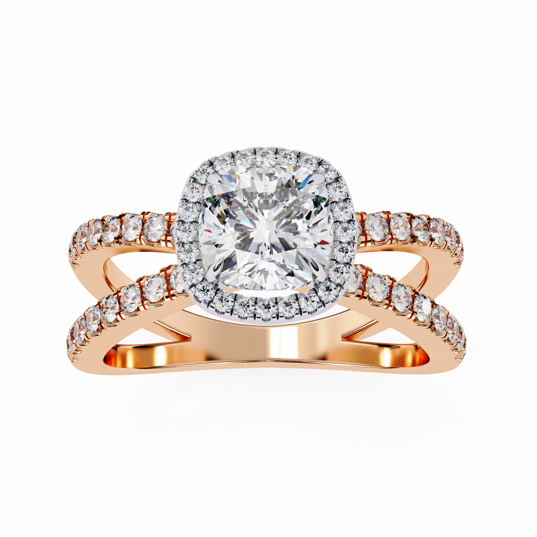 Lily Embrace Cushion Diamond Ring