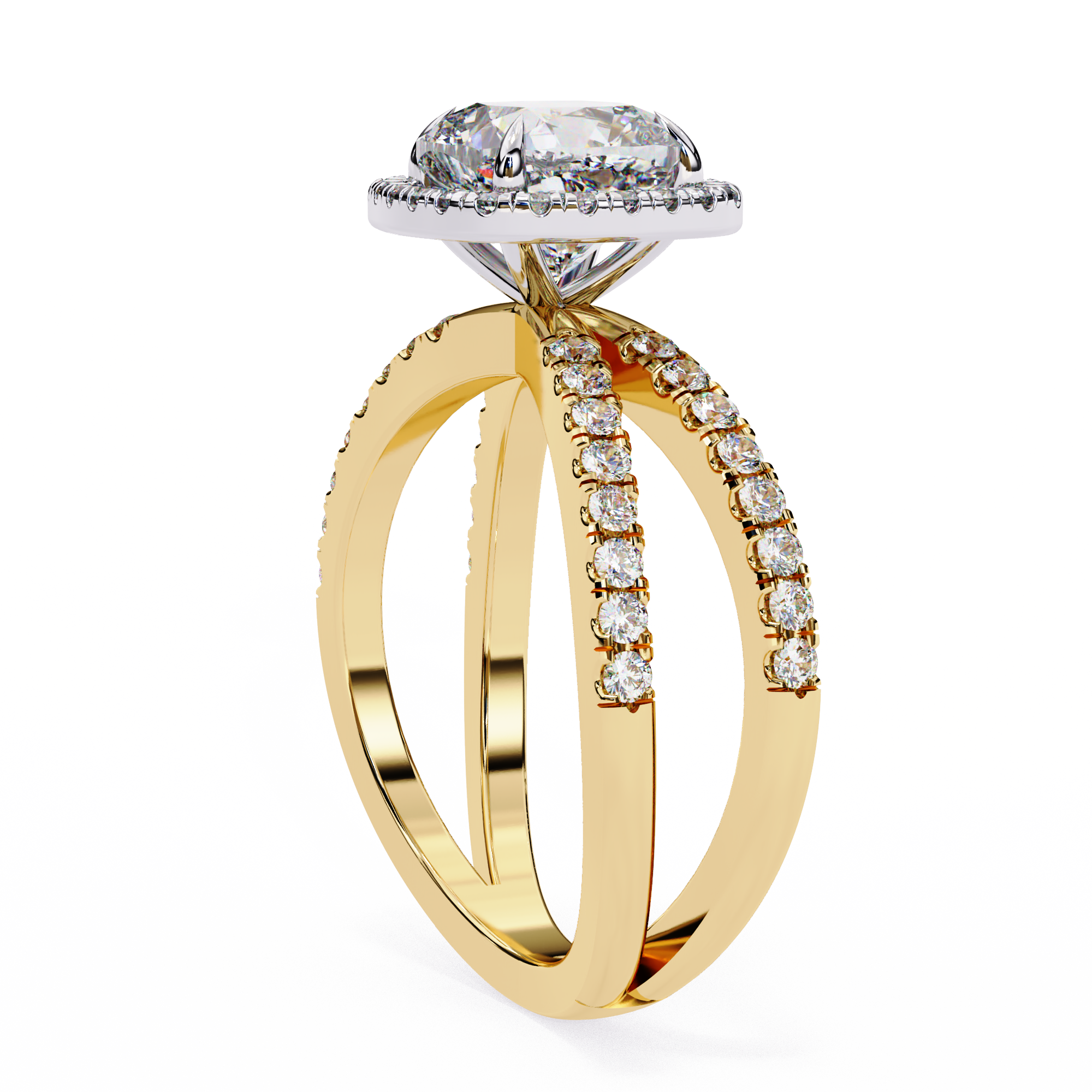 Lily Embrace Cushion Diamond Ring