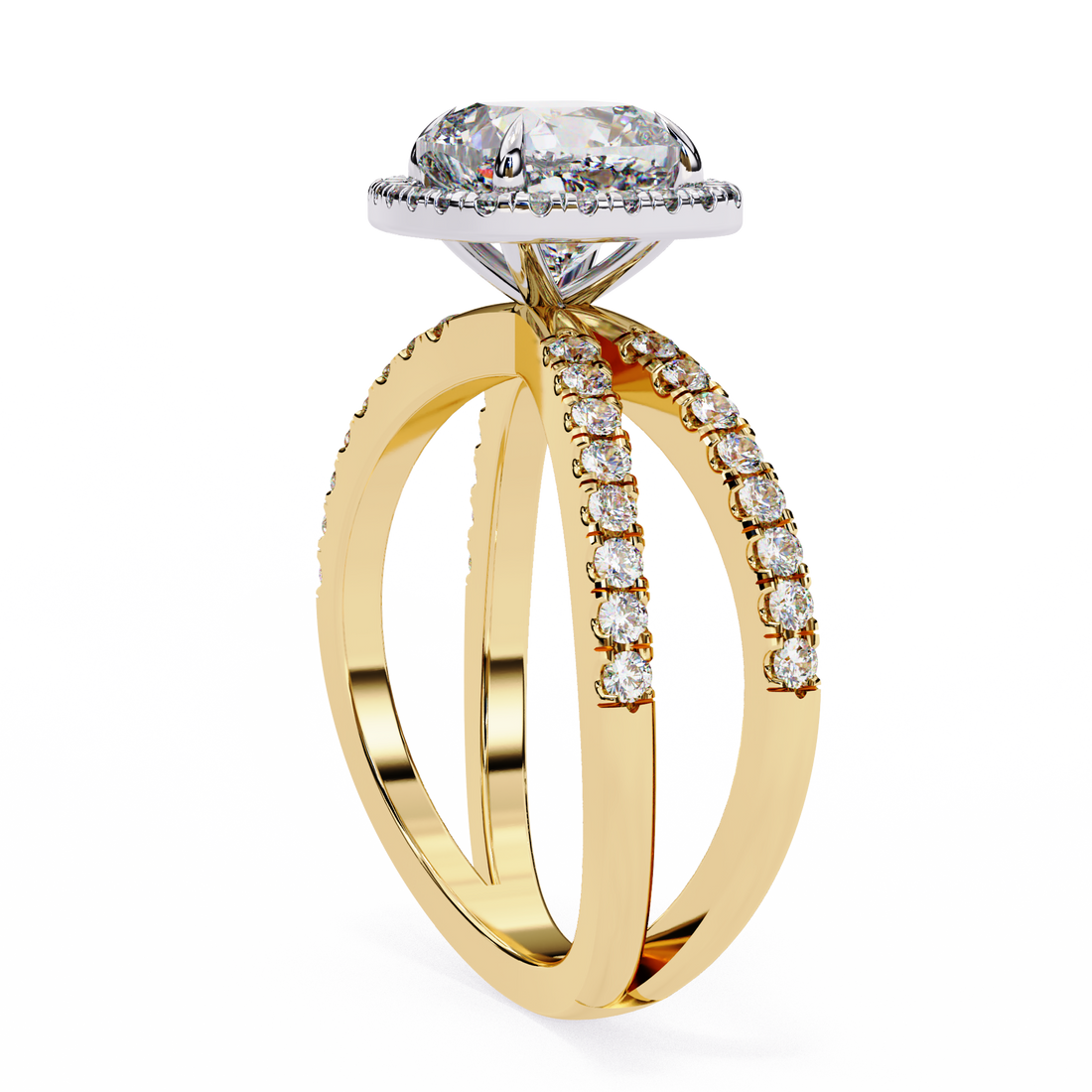Lily Embrace Cushion Diamond Ring