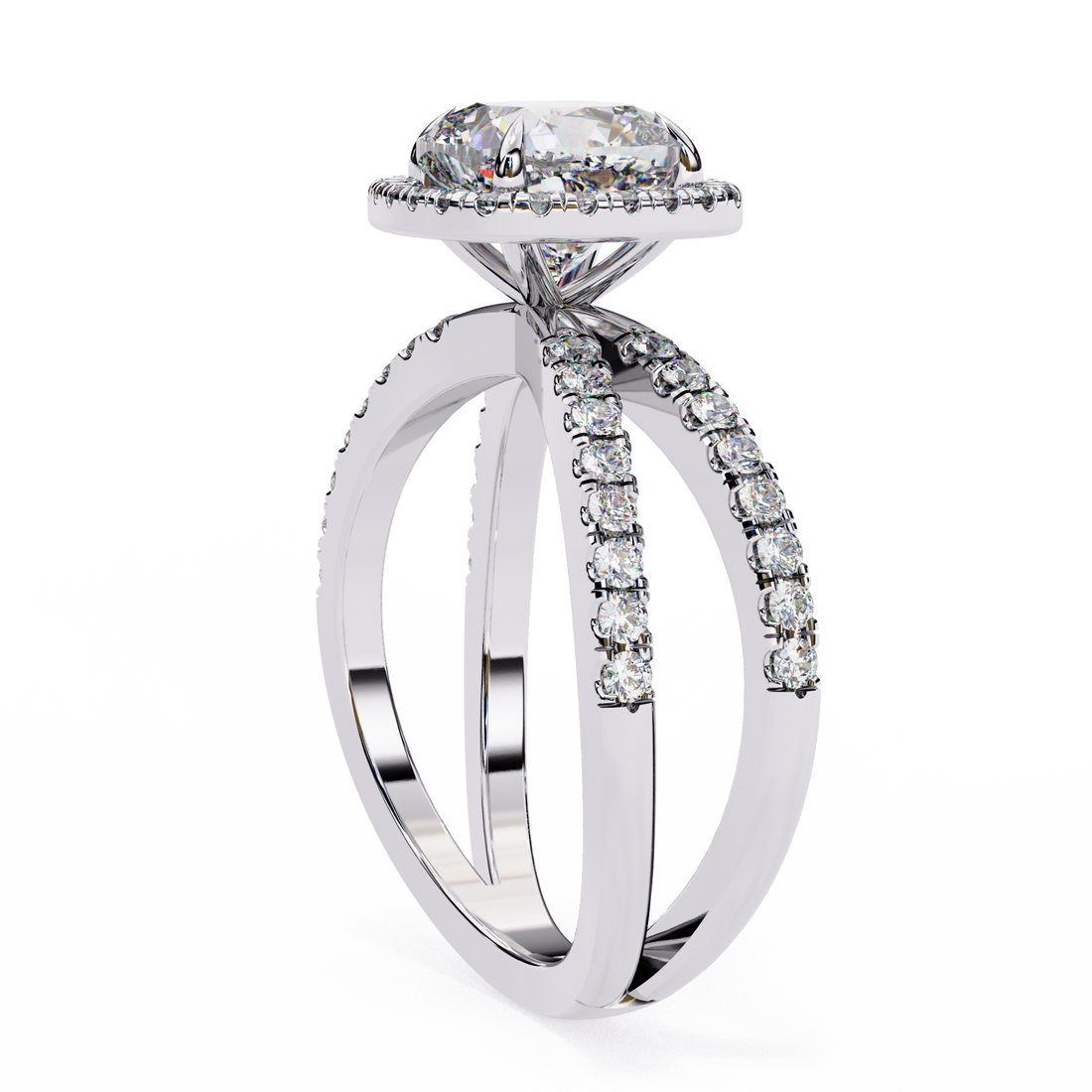 Lily Embrace Cushion Diamond Ring