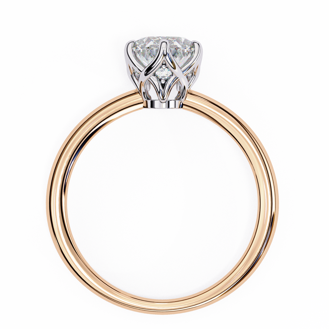 Golden Bloom Oval Solitaire Ring