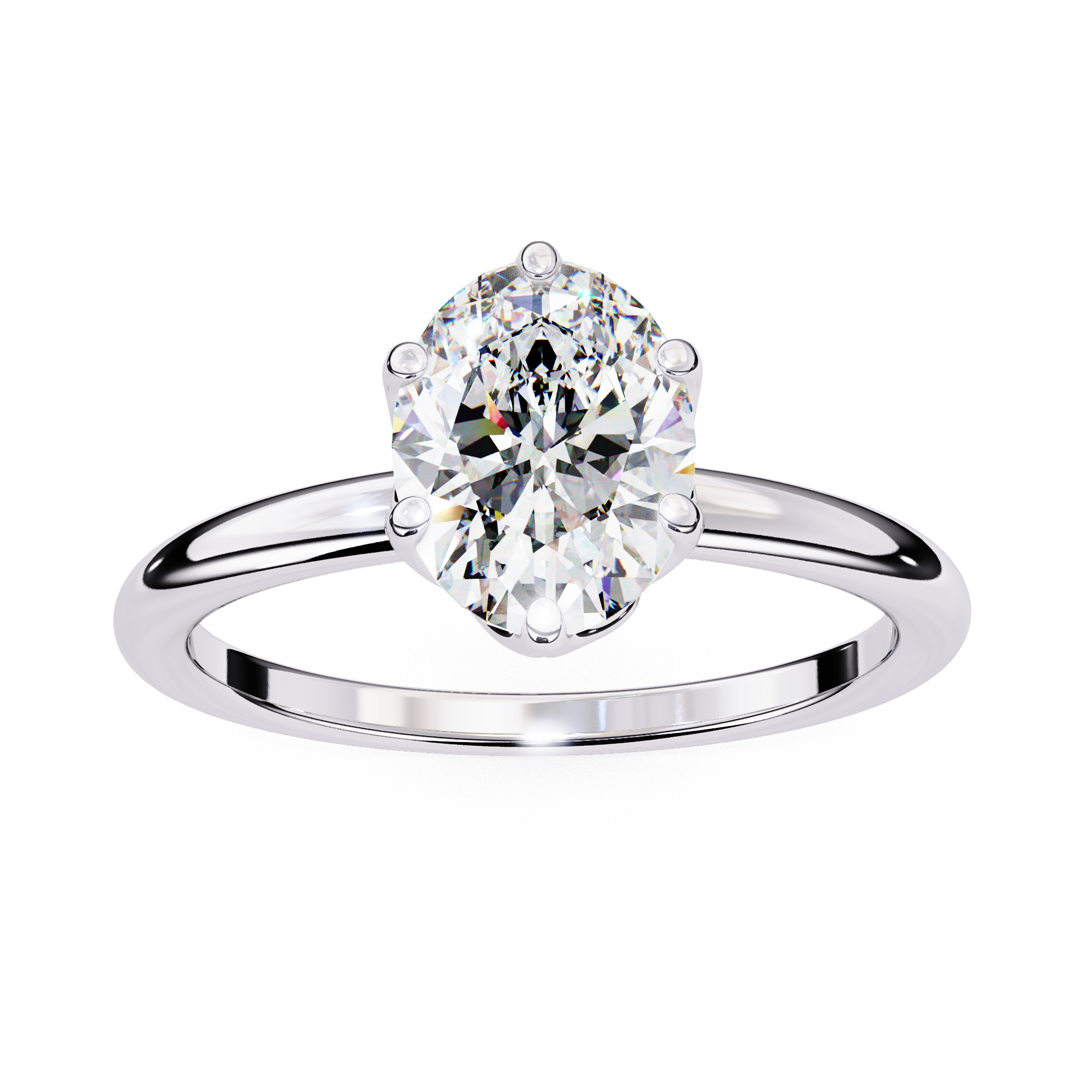 Golden Bloom Oval Solitaire Ring