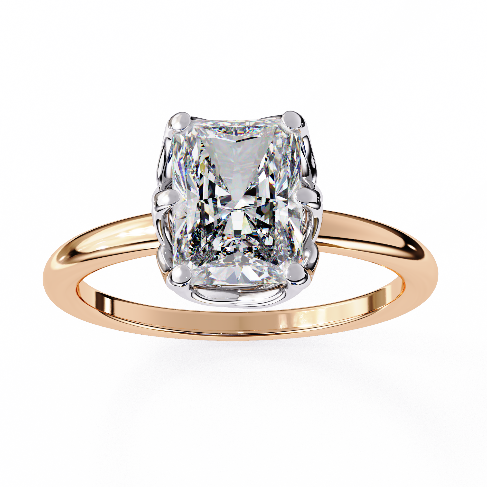 Radiant Cut Lab Grown Solitaire Engagement Ring