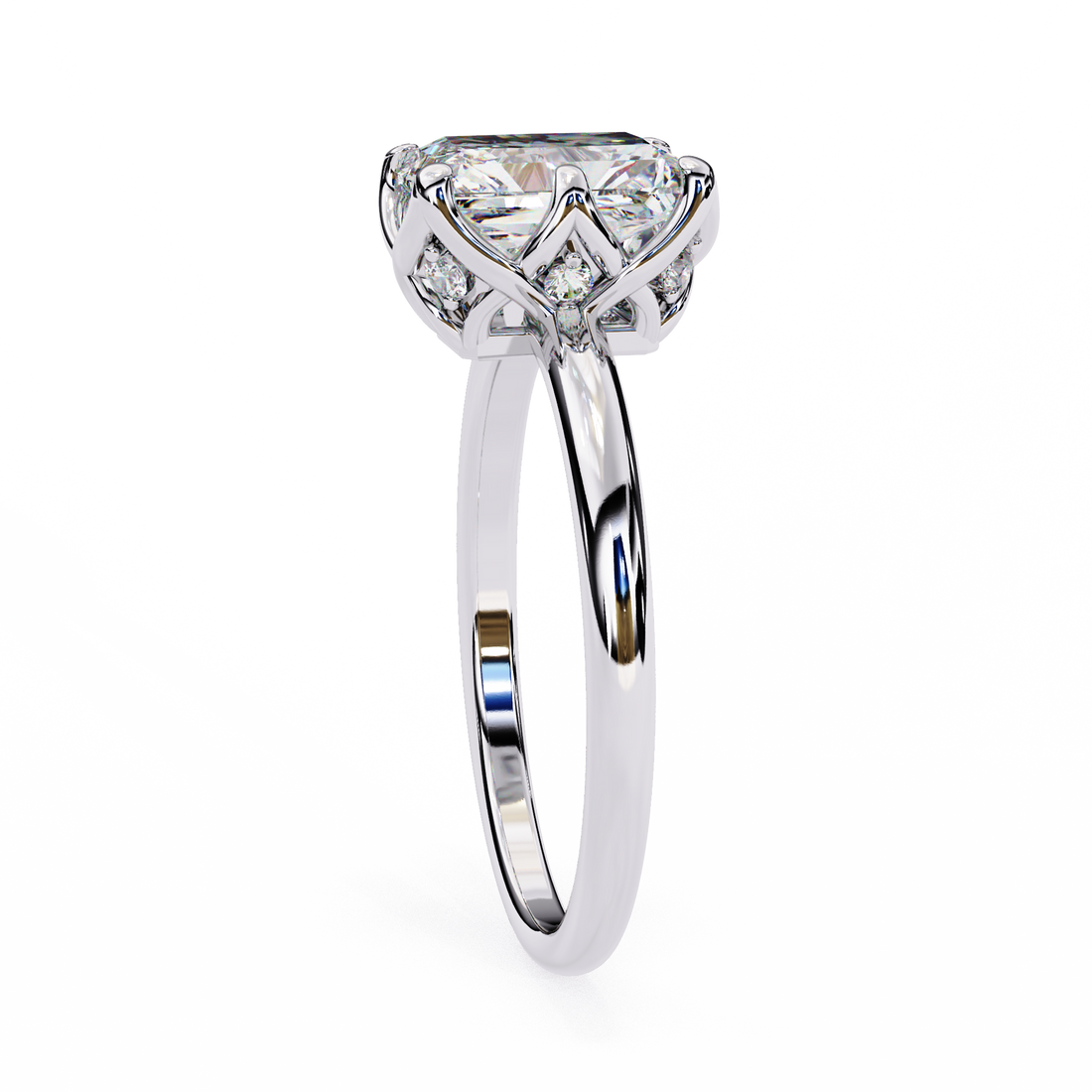 Radiant Cut Lab Grown Solitaire Engagement Ring
