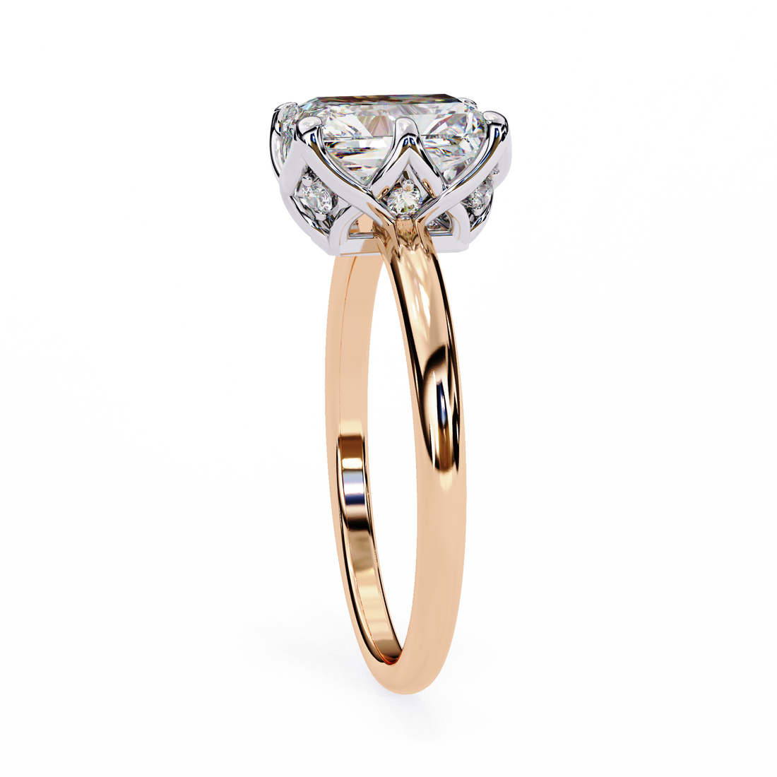 Radiant Cut Lab Grown Solitaire Engagement Ring