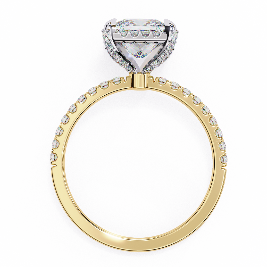Lab Grown Diamond Princess Cut Halo Ring