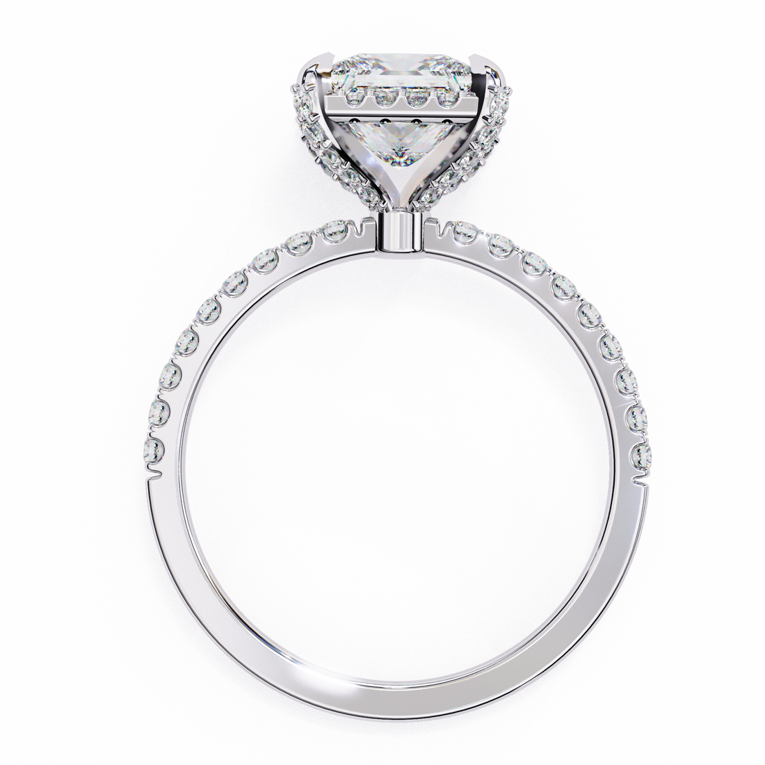 Lab Grown Diamond Princess Cut Halo Ring