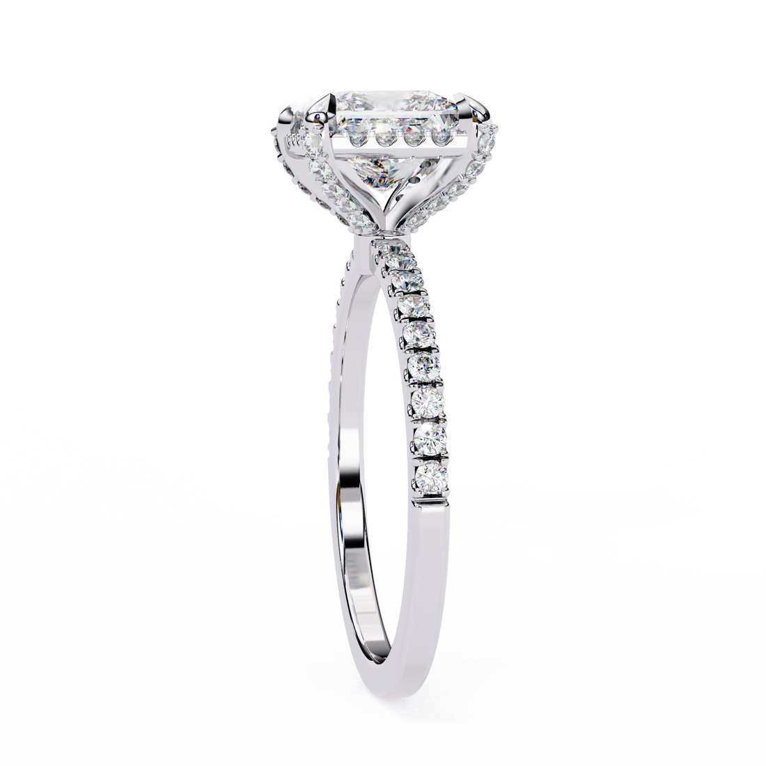 Lab Grown Diamond Princess Cut Halo Ring