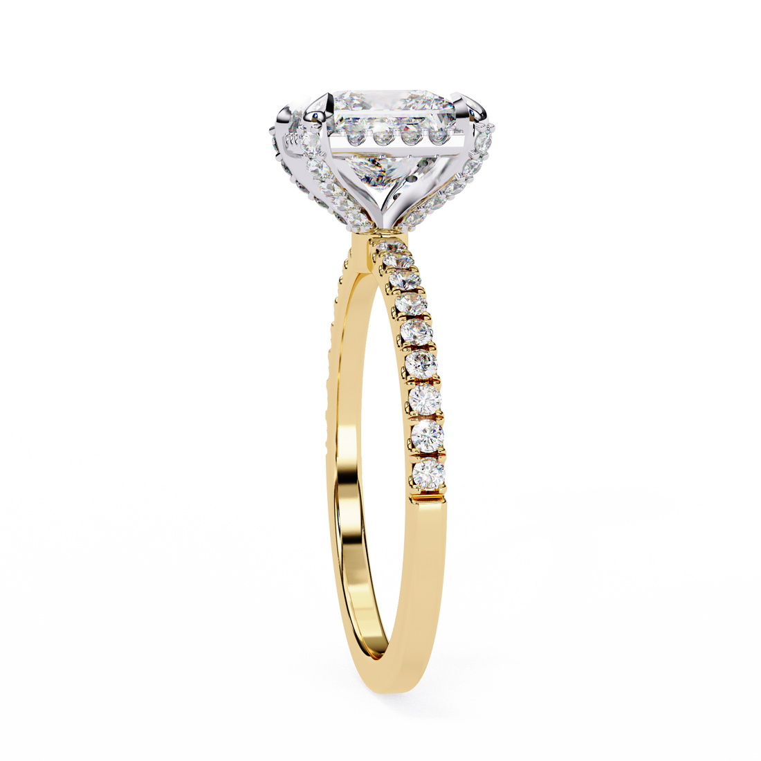 Lab Grown Diamond Princess Cut Halo Ring