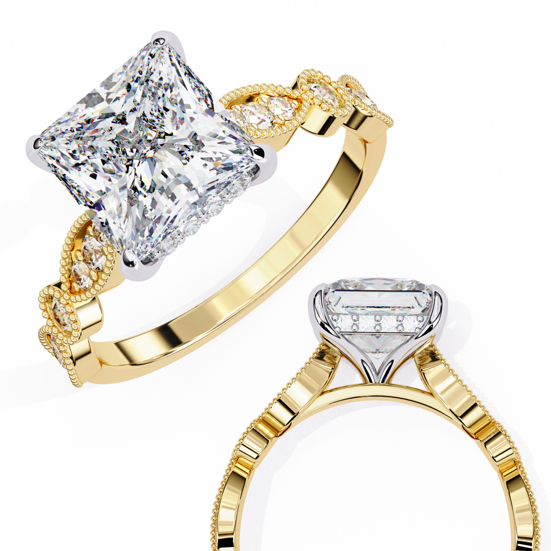 Glam Glint Princess Diamond Ring