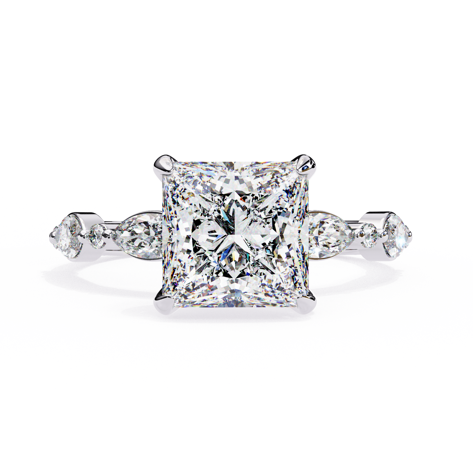 Luxury Princess Cut Diamond Ring with Vintage-Inspired