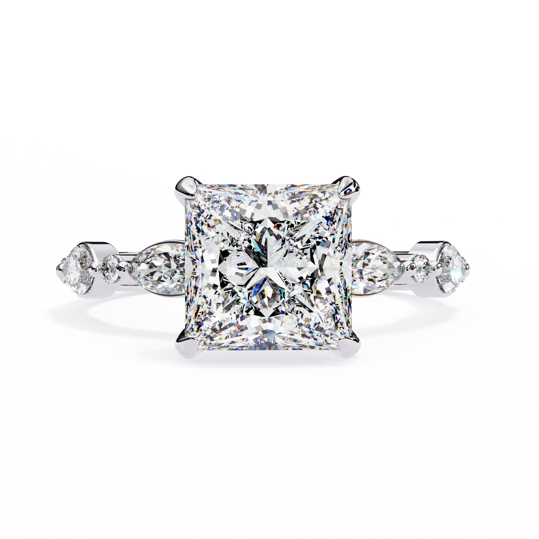 Luxury Princess Cut Diamond Ring with Vintage-Inspired