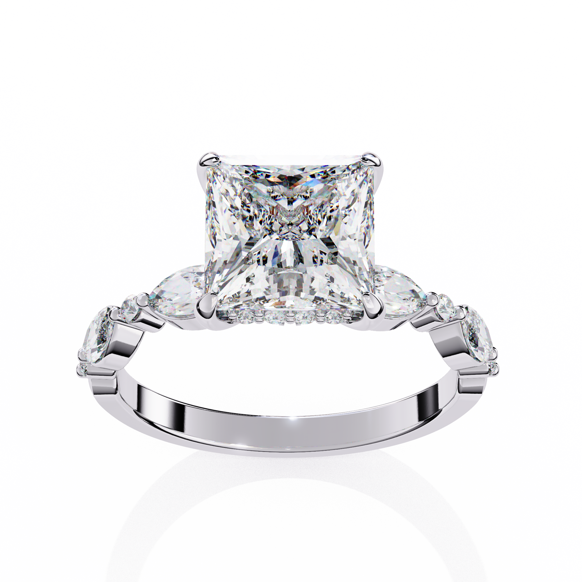 Luxury Princess Cut Diamond Ring with Vintage-Inspired