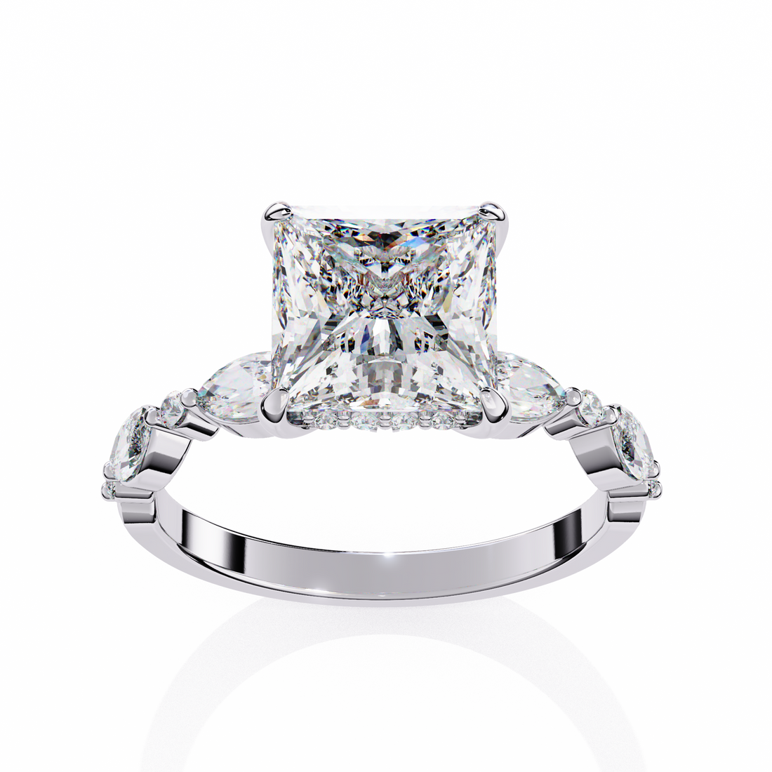 Luxury Princess Cut Diamond Ring with Vintage-Inspired