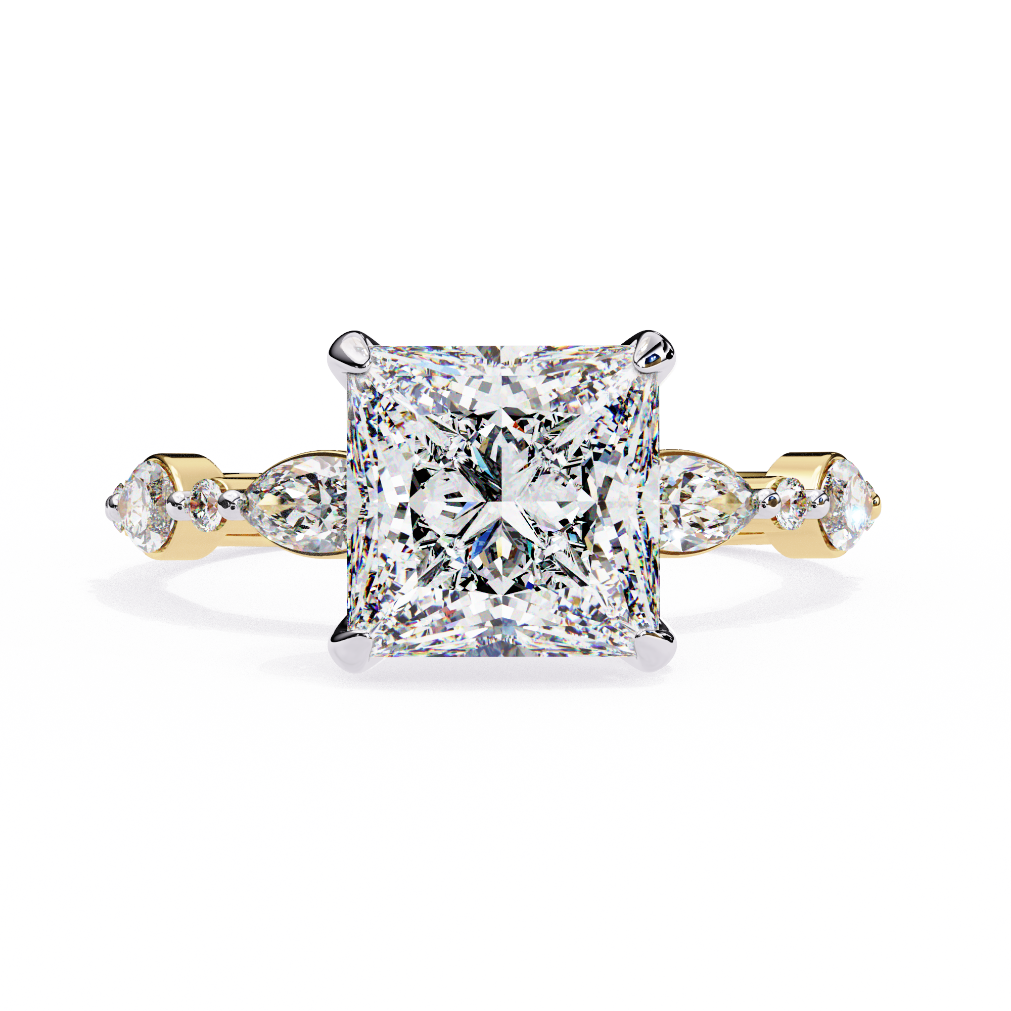 Luxury Princess Cut Diamond Ring with Vintage-Inspired