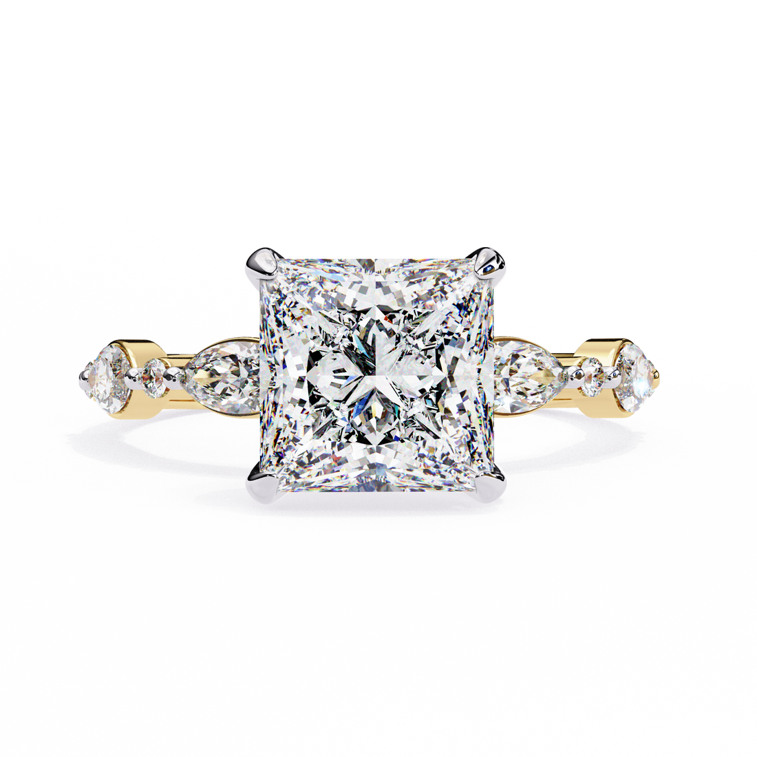 Luxury Princess Cut Diamond Ring with Vintage-Inspired