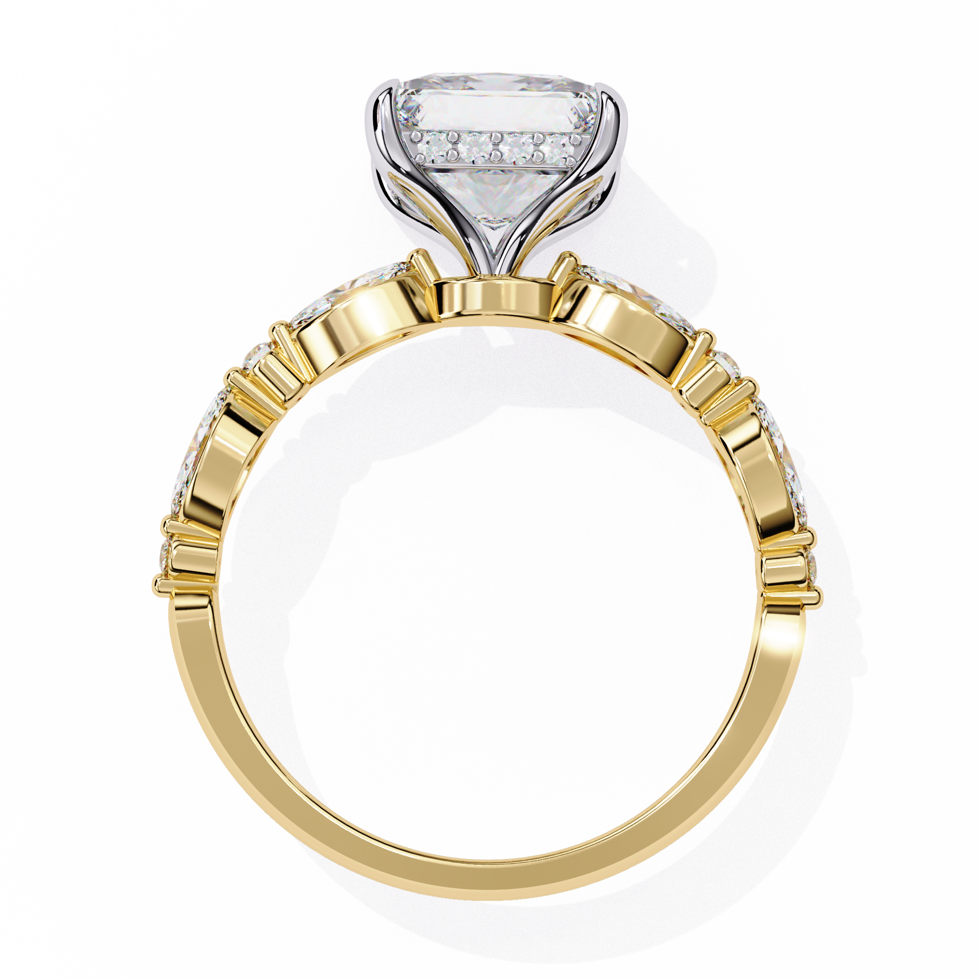 Luxury Princess Cut Diamond Ring with Vintage-Inspired