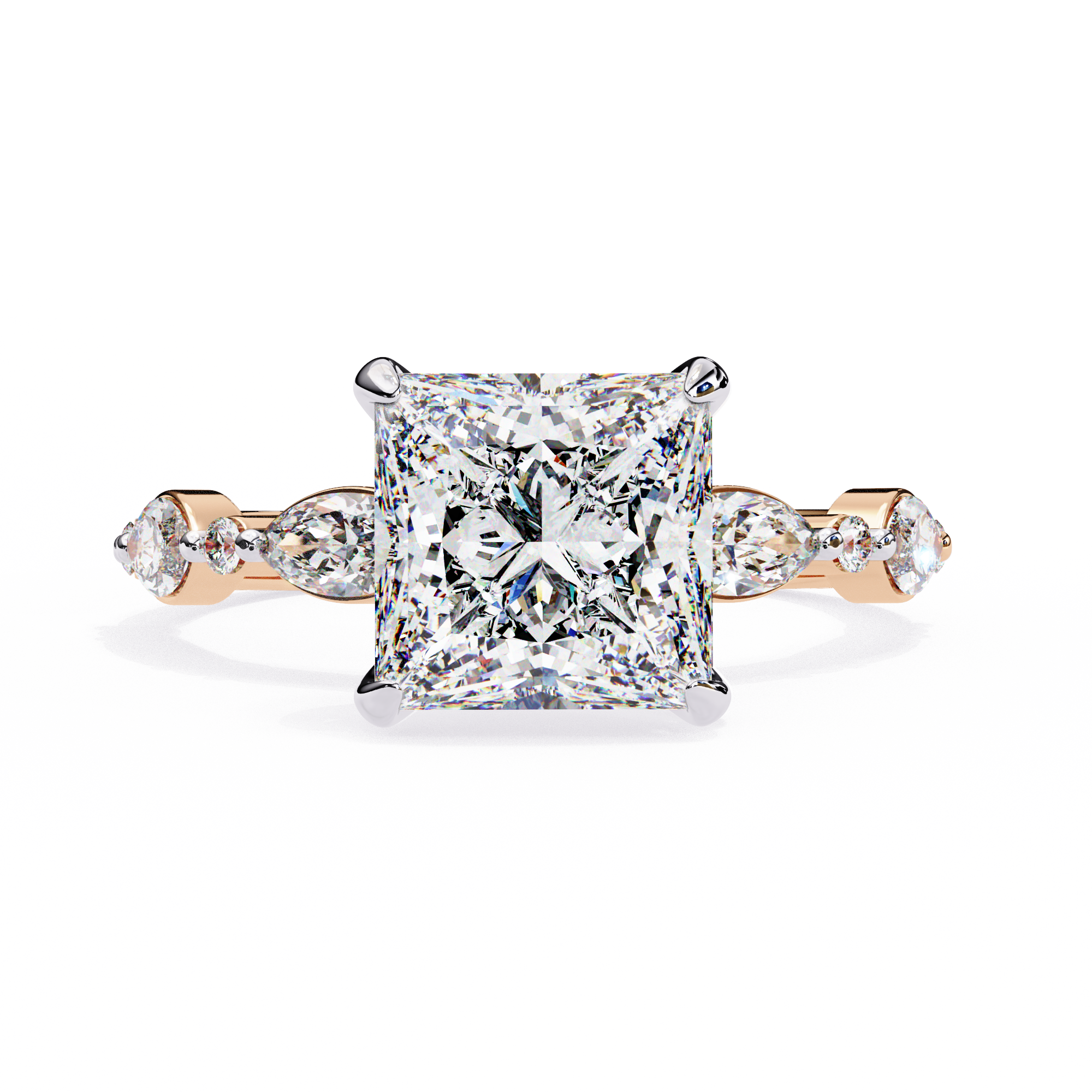 Luxury Princess Cut Diamond Ring with Vintage-Inspired