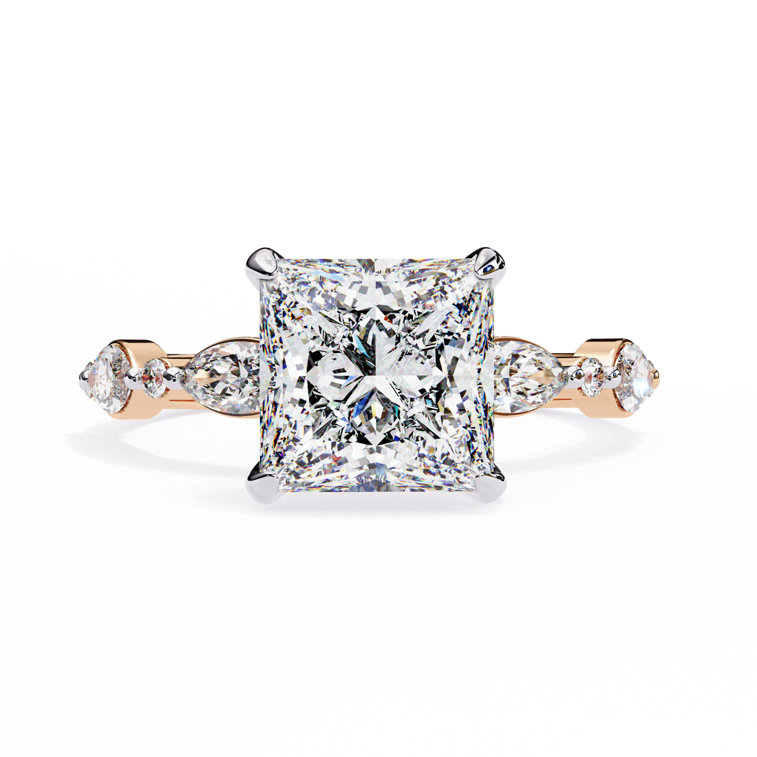 Luxury Princess Cut Diamond Ring with Vintage-Inspired