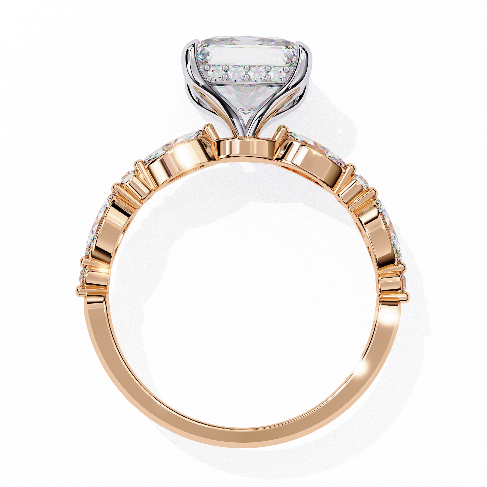 Luxury Princess Cut Diamond Ring with Vintage-Inspired