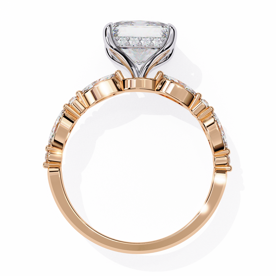 Luxury Princess Cut Diamond Ring with Vintage-Inspired